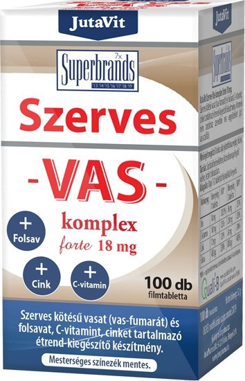 JUTAVIT SZERVES VAS KOMPLEX FORTE 18 Mg Filmtabletta 100 Db