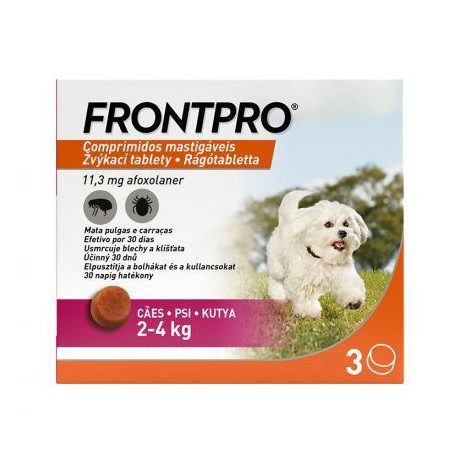 FRONTPRO rágótabletta kutyáknak (2–4 kg) 3 db