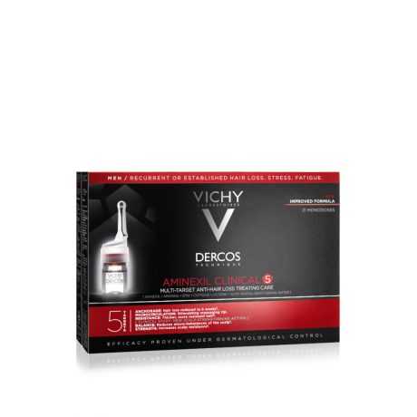 VICHY DERCOS AMINEXIL CLINICAL 5 többfunkciós hajápoló program hajhullás ellen férfiaknak 21 x 6 ml