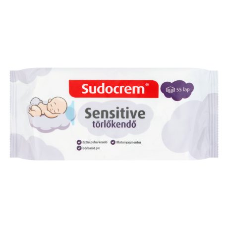 SUDOCREM sensitive törlőkendő 55 db